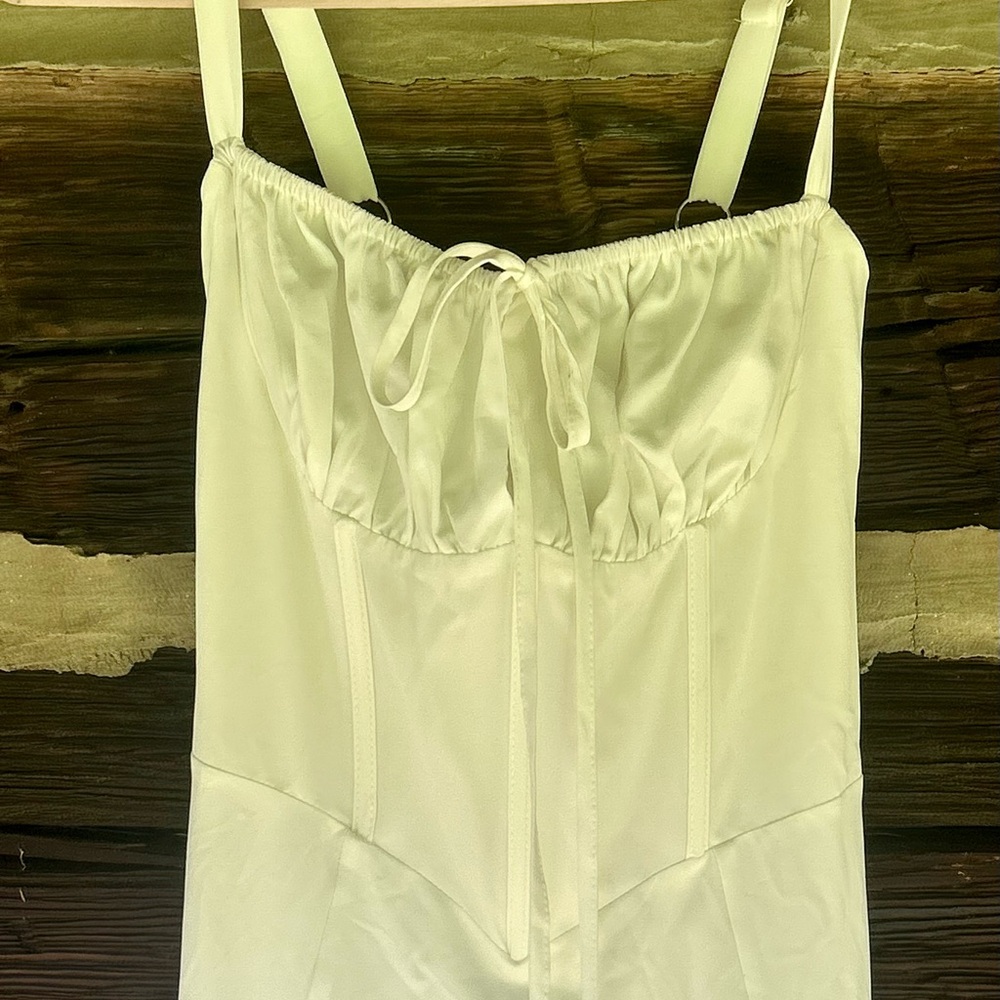 Elegant white Women's milkmaid midi sundress dress